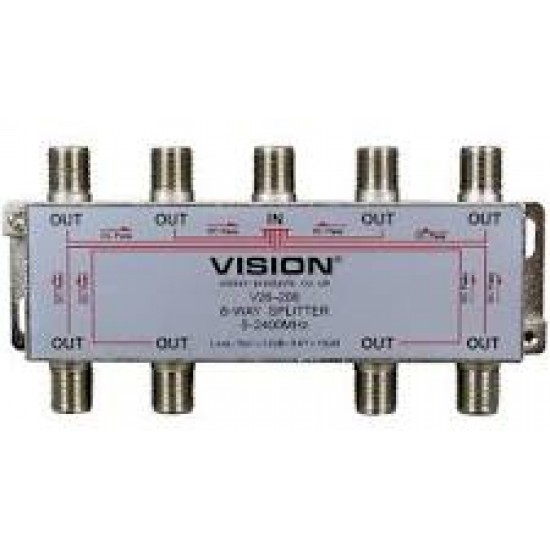 F Type Satellite/TV Splitter 6way