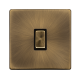 Scolmore Click Definity Complete SFAB722BK 20 Amp Ingot Double Pole Switch Antique Brass Screwless Black Insert