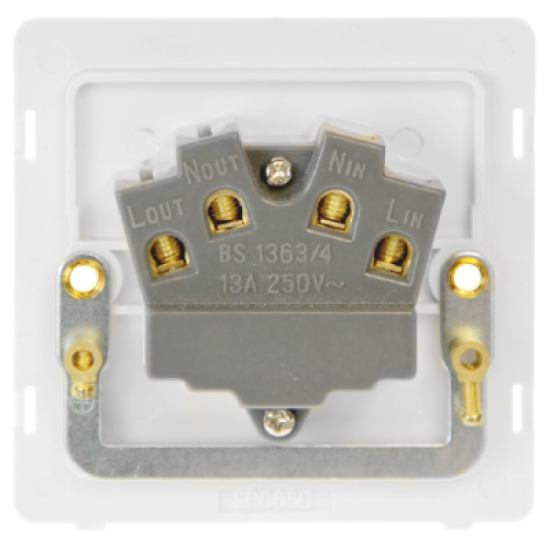 Scolmore Click Definity Complete SFAB750BK 13 Amp Ingot Fused Spur Connection Unit Antique Brass Screwless Black Insert