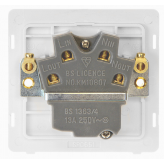 Scolmore Click Definity Complete SFAB751BK 13 Amp Ingot Switched Spur Fused Connection Unit Antique Brass Screwless Black Insert