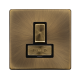 Scolmore Click Definity Complete SFAB751BK 13 Amp Ingot Switched Spur Fused Connection Unit Antique Brass Screwless Black Insert