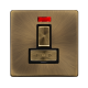Scolmore Click Definity Complete SFAB752BK 13 Amp Ingot Switched Fused Connection Unit With Neon Screwless Antique Brass Black Insert