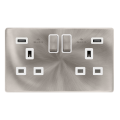 Brushed Steel White Inserts - Screwless - Scolmore Click