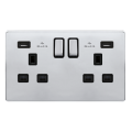 Polished Chrome Black Inserts - Scolmore Click