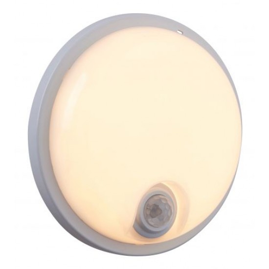 Saxby 108746 Rond Plus CCT LED Round Bulkhead white, 15w, 1700lm, PIR motion sensor