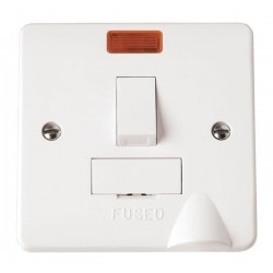 Scolmore Click CMA052 13A Double Pole Switched Fused Connection Unit with Neon And Flex Outlet