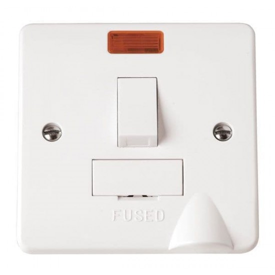 Scolmore Click CMA052 13A Double Pole Switched Fused Connection Unit with Neon And Flex Outlet
