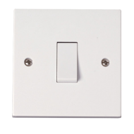 Scolmore Polar PRW011 10AX 1 Gang 2 Way Plate Switch