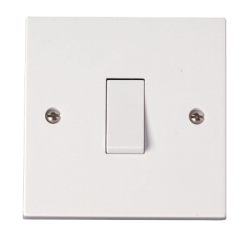 Scolmore Polar PRW011 10AX 1 Gang 2 Way Plate Switch