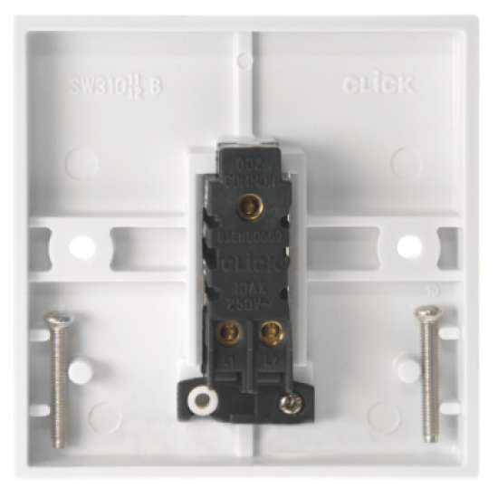 Scolmore Polar PRW011 10AX 1 Gang 2 Way Plate Switch
