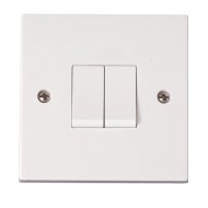Scolmore Click Polar PRW012 10A 2 Gang 2 Way Light Switch White