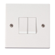 Scolmore Click Polar PRW012 10A 2 Gang 2 Way Light Switch White