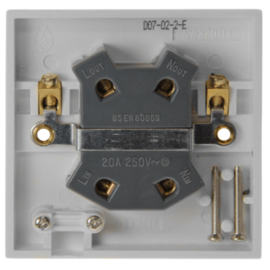 Scolmore Polar PRW022 Switch Plate DP 20A White