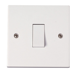 Scolmore Polar PRW025 Plate switch 1G Intermediate 10A White