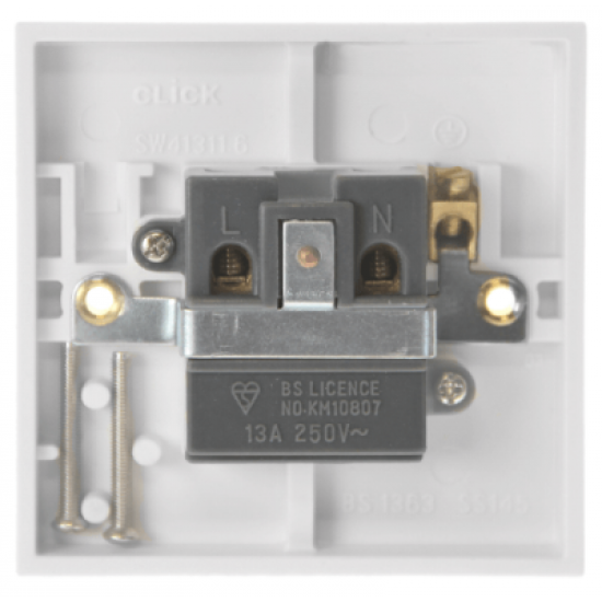 Scolmore Polar PRW030 1 Gang  Un-switched socket 13Amp White