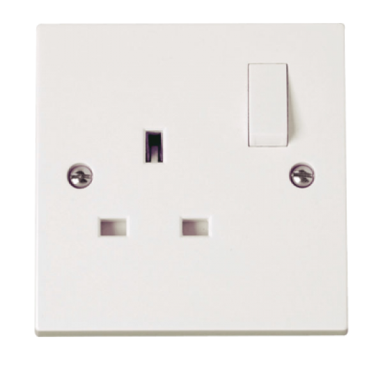 Scolmore Polar PRW035 1 Gang Switched Socket 13Amp White