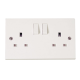 Scolmore Polar PRW036 2 Gang Switched Socket 13Amp White