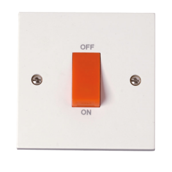 Scolmore Polar PRW200 1G Cooker Switch 45Amp White