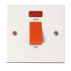Scolmore Polar PRW201 1G Cooker Switch with Neon 45Amp White
