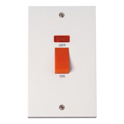Scolmore Polar PRW203 2G Cooker Switch With Neon 45Amp White