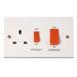 Scolmore Polar PRW204 45A Cooker Control Unit & 13A Socket White
