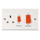 Scolmore Polar PRW204 45A Cooker Control Unit & 13A Socket White