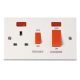 Scolmore Polar PRW205 45Amp Cooker Control Unit &13A Socket+Neon White