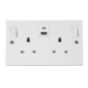 Scolmore PolarPRW786 2G Socket with Types A & C USB 13Amp White