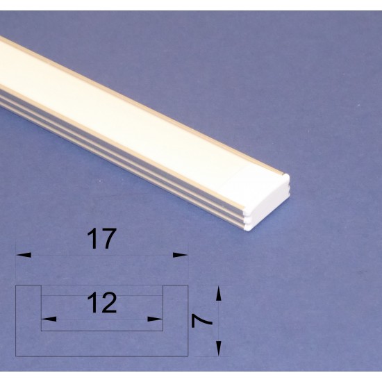 2 Meter Profile With Opal Clip in Lid 17x7