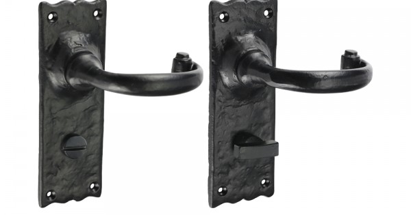 Timco 200776 Traditional Bathroom Lock Handle - Antique Black - 200776