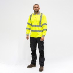 Hi-Vis Polo L/SLEEVE Yellow_Large