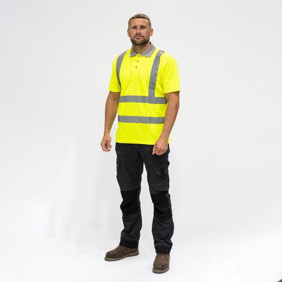 Hi-Vis Polo S/SLEEVE Yellow_Medium