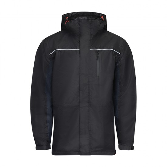 Lined Rain Jacket Black/Navy_Medium