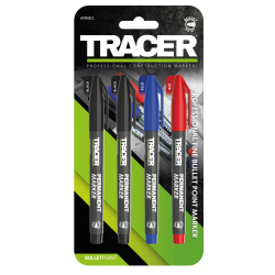 Tracer 4 x permanent markers Black, Red, Blue