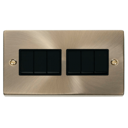VPAB105BK Deco 6 Gang 2 Way 10AX Switch - Black