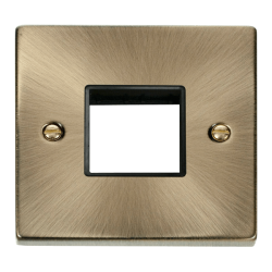 VPAB402BK Deco 1 Gang Plate Twin Aperture - Black