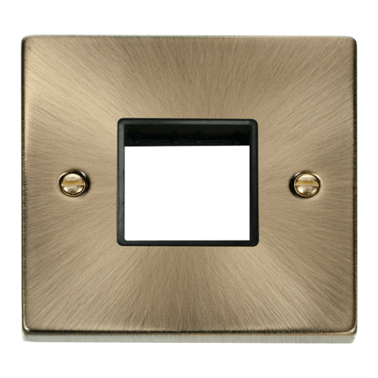 VPAB402BK Deco 1 Gang Plate Twin Aperture - Black