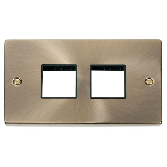 VPAB404BK Deco 2 Gang Plate (2 x 2) Aperture - Bla