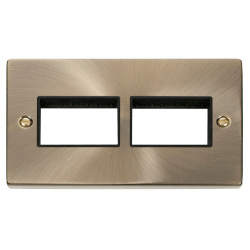VPAB406BK Deco 2 Gang Plate (3 x 3) Aperture - Bla