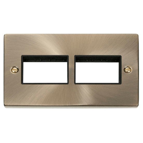 VPAB406BK Deco 2 Gang Plate (3 x 3) Aperture - Bla