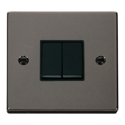 VPBN012BK Deco 2 Gang 2 Way 10AX Switch - Black