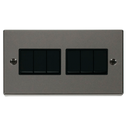 VPBN105BK Deco 6 Gang 2 Way 10AX Switch - Black