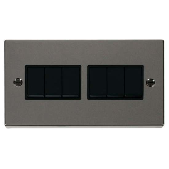 VPBN105BK Deco 6 Gang 2 Way 10AX Switch - Black