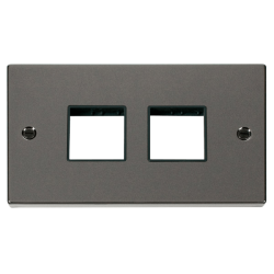 VPBN404BK Deco 2 Gang Plate (2 x 2) Aperture - Bla