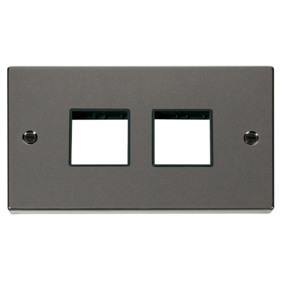 VPBN404BK Deco 2 Gang Plate (2 x 2) Aperture - Bla