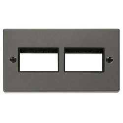 VPBN406BK Deco 2 Gang Plate (3 x 3) Aperture - Bla