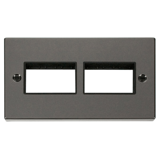 VPBN406BK Deco 2 Gang Plate (3 x 3) Aperture - Bla