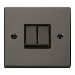 VPBN412BK Deco 2 Gang 2 Way 'Ingot' 10AX Switch -