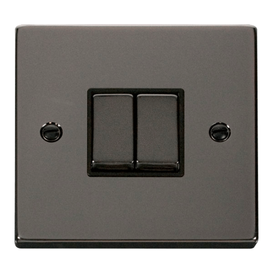 VPBN412BK Deco 2 Gang 2 Way 'Ingot' 10AX Switch -