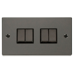 VPBN414BK Deco 4 Gang 2 Way 'Ingot' 10AX Switch -